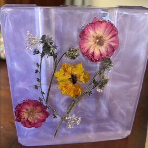 Floral Resin Block Vase. Handmade for flowers or plant cuttings.